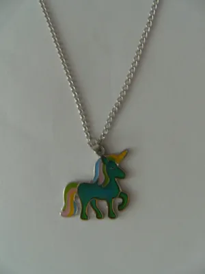 Produktbild von Stimmungskette Einhorn, Pferd Kette Anhänger Modeschmuck Ketten Geschenke Schmuck Einhörner Tier