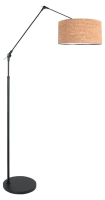 Image de Lampadaire - naturel noir - Prestige Chic - métal textile - lampe arquée - E27 - 4349ZW - Steinhauer
