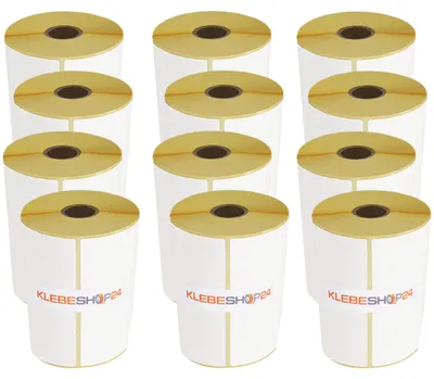 Thermodirekt-Etiketten, 12 Rollen, 102 x 150 mm, 300 Stück/Rolle, selbstklebend