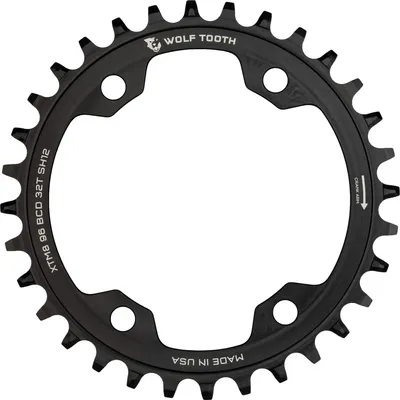 Image de Wolf Tooth plateau Shimano XT M8000, 96 BCD, 4 trous, 34 dents, Drop-Stop A, noir