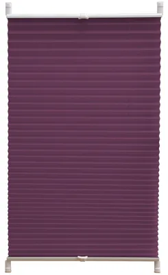 Produktbild von Deco4Me Plissee Klemmfix ohne Bohren – Faltrollo lichtdurchlässig & blickdicht, Sichtschutz für Fenster – 110 x 140 cm, Aubergine Crash