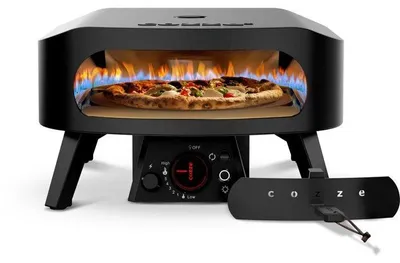 Produktbild von Gas-Pizzaofen –  – 13 – Drehstein – Thermometer – 6,0 kW – Bis zu 630 °C – LED-Drehknopf – Schwarz