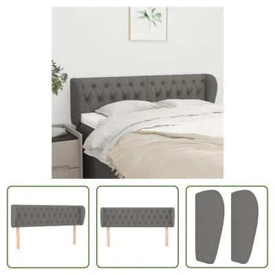 Produktbild von The Living Store Kopfteil mit Ohren Dunkelgrau 147x23x78/88 cm Stoff