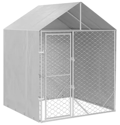 Produktbild von Hundezwinger - Außenbereich für Hunde - Tiergehege - Hundehütte - Kaninchengehege - 2x2x2,5 Meter - Verzinkter Stahl