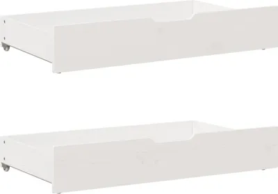 Produktbild von Bettschubladen 2 Stk. Weiß 90x55x17 cm Massivholz Kiefer