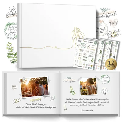 Immagine prodotto di Omgoods - Libro degli ospiti per matrimoni, con adesivi e a tema