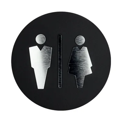 Produktbild von WC Schild aus Laminate - Toiletten Türschild Kunststoffplatten - Türdeko - Toilettenschild - Wegweiser