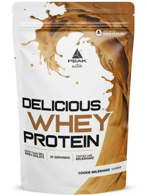 Immagine prodotto di Delicious Whey Protein - 900g : Cookie Milkshake I proteine I mix di proteine (concentrato di siero di latte e isolato di siero di latte) I consistenza del frullato I con lattasi I solubilità perfetta I sapore imbattibile I costruzione muscolare