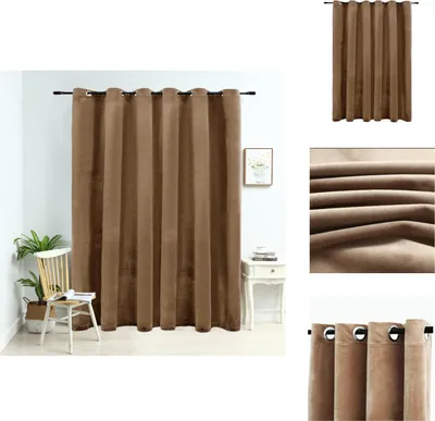 Produktbild von vidaXL Verdunkelungsvorhang mit Metallösen Samt Beige 290 x 245 cm - Vorhänge & Gardinen