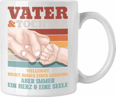 Produktbild von Trendation - Vater und Tochter Tasse Geschenk Papa Töchter Geschenkidee Partner (Weiß)
