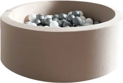 Produktbild von Monio for Kids - Beige Runder Trockener Ballpool mit 200 Bällen 90x30 cm Baby Bällebad Spielpool weiche Ränder abnehmbarer Bezug waschbar sicherer
