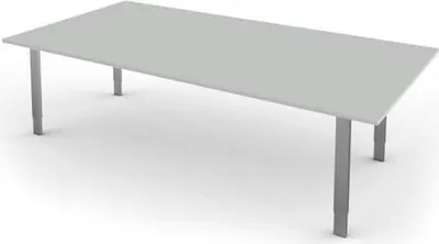 Produktbild von Kerkmann Schreibtisch 4137 Form 5 XL 200x100x68-82 cm Vierfuß-Gestell höhenverstellbar  Lichtgrau