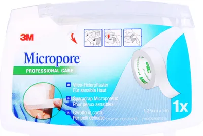 Produktbild von MICROPORE 1,25CMX5M ROLLENPFLASTER, 1 St. Pflaster