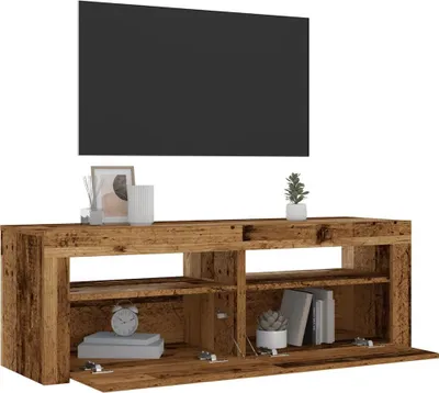 Produktbild von vidaXL Nachttische 2 Stk. mit LEDs Altholz-Optik 60x35x40 cm