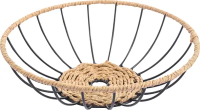Zdjęcie produktu dla MSV miska na owoce kosz druciany okrągła Ø ok. 30,8 cm, czarny bambus