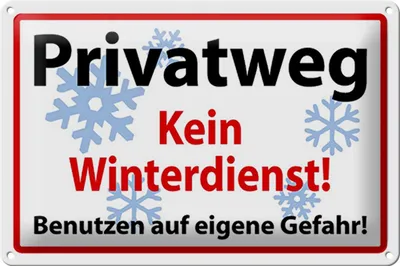 Produktbild von Blechschild Hinweis 30x20cm Privatweg kein Winterdienst