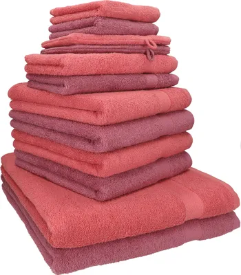 Produktbild von Betz 12-tlg. Handtuch-Set PREMIUM 2 Duschtücher 4 Handtücher 2 Gästetücher 2 Seiftücher 2 Waschhandschuhe  Farbe: himbeere / beere