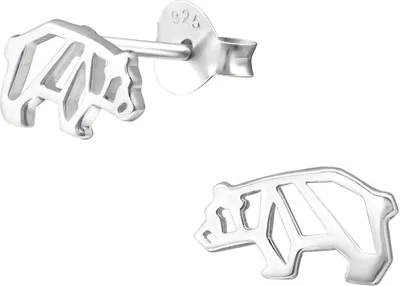 Produktbild von 925 Sterling Silber Ohrstecker mit Bär