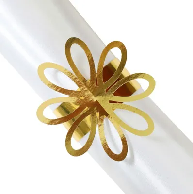 Image de 50Pcs Laser Cut Fleur Forme Ronds de serviette en papier jetables, Porte-serviettes Pour Mariage Fête Dîner Décoration de table