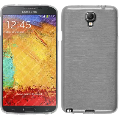 Produktbild von PhoneNatic Case kompatibel mit Samsung Galaxy Note 3 Neo - weiß Silikon Hülle brushed + 2 Schutzfolien