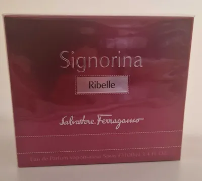 A product box for Salvatore Ferragamo Signorina Ribelle Eau de Parfum.