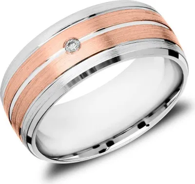 Produktbild von Damenring Unique aus Sterlingsilber, teilrosévergoldet mit Zirkonia