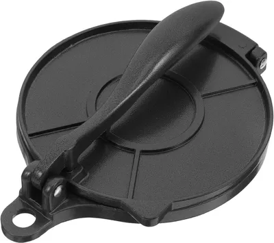 Obrázek produktu pro Hliníkový lis na tortilly o průměru 16 cm, určený pro těsto z kukuřičné mouky, snadno se čistí, pro profesionální použití