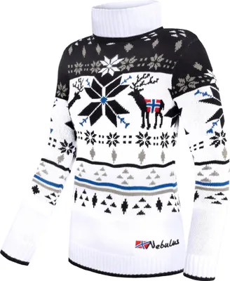 Produktbild von Nebulus Norweger Strickpullover STAG Damen, lässiger Pullover , vielseitig , P6174 - Damen, weiß-schwarz, XXL/44