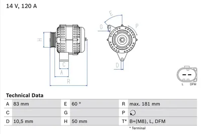 Produktbild von BOSCH 0 986 047 540 Generator x