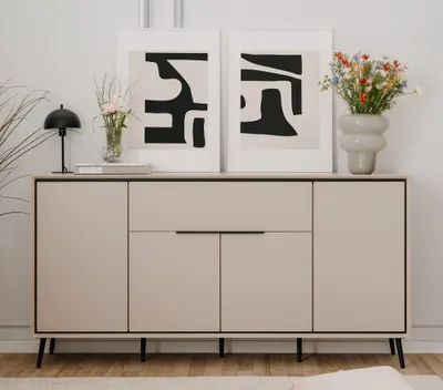 Produktbild von Sideboard Arona mit Schubkästen | sand / schwarz