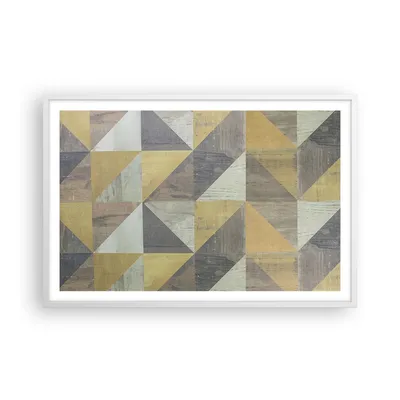 Produktbild von Gerahmtes Poster - Weißer Rahmen - Abstraktion Geometrisch Dreiecke - 91,5x61 cm - Wand Bild - Wanddeko - Wandbilder - Kunstposter - Wandposter - Bilderrahmen - Bilder - Kunstdruck - P2WAA91x61-4884