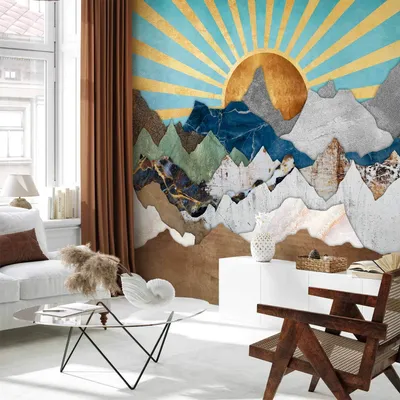 Produktbild von Selbstklebende Folie Fototapete - Morning in the Mountains 245x175 cm Landschaften c-A-0227-a-a