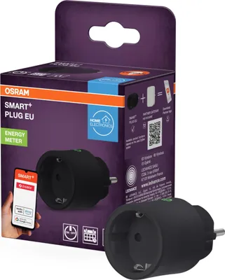 Produktbild von OSRAM SMART+ ZIGBEE EU-Steckdose in Schwarz, intelligente Steckdose mit Energieverbrauchskontrolle und ZigBee-Technologie zur Einbindung von elektrischen Geräten ins Smart-Home-System