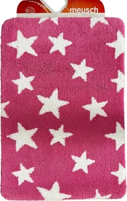Produktbild von Kleine Wolke Badezimmer Teppich, Badteppich Stars, Rosa Weiß, 60x90 cm - Nr.: 2704463519