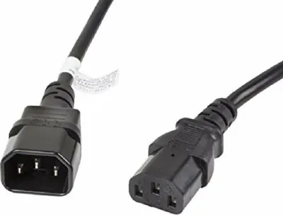 Produktbild von Lanberg CA-C13E-11CC-0030-BK Stromkabel Schwarz 3 m C13-Koppler C14-Koppler