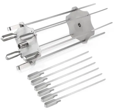 Productafbeelding van Inovra- Rotisserie Spies Roestvrij Staal - Grillspiesen - Spiesronde - Sjasliekset - Vaatwasmachinebestendig - 42 cm lang - Grillspies