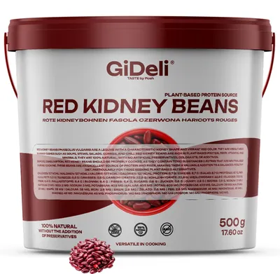 Obrázok produktu pre Červené fazule Kidneybohnen, 500g, sušené, vegánske, bohaté na bielkoviny a vlákninu, GiDeli