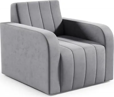 Zdjęcie produktu dla LIKMA OTTO Fotel Szary Welurowy Do Salonu Z Podłokietnikami, Nowoczesny Fotel Tapicerowany, Relax Fotel 78x85x85 cm, Tkanina Jasmine
