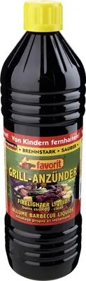 Obrázok produktu pre Favorit Grillanzünder flüssig 1000 ml; Anzünder brennstark, für Grill und Ofen