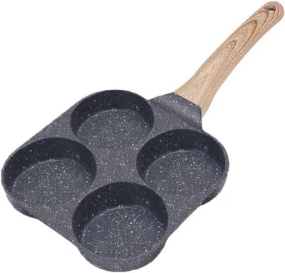 Produktbild von Famanu Eier- und Pfannkuchenpfanne mit 4 Fächern - Aluminium für Spiegeleier und Mini-Pfannkuchen