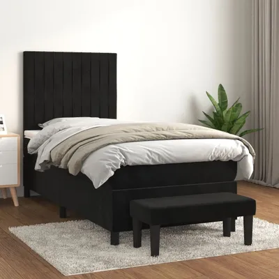 Produktbild von Maison Exclusive - Boxspringbett mit Matratze Schwarz 90x200 cm Samt