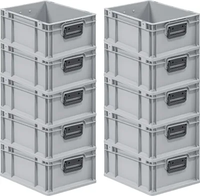 Produktbild von SuperSparSet 10x Eurobox NextGen Portable Duo  Germany | HxBxT 17x30x40cm | 16 Liter | Eurobehälter, Transportbox, Transportbehälter, Stapelbehälter