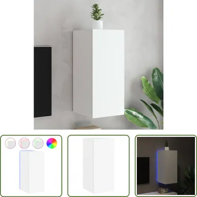 Produktbild von The Living Store TV-Wandschrank mit LED-Leuchten Weiß 30,5x35x70 cm