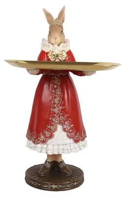Immagine prodotto di Clayre & Eef Figura decorativa di coniglio 18x17x31 cm Plastica beige