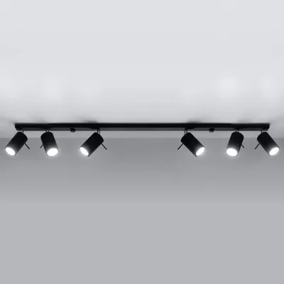 Produktbild von Deckenleuchte Schwenkbarer Spot Schwarz für 6 GU10 Lampen