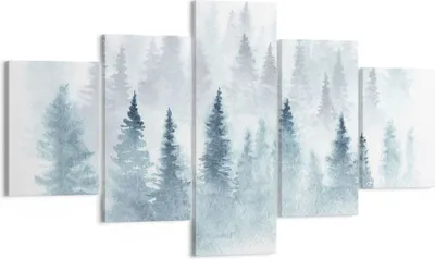 Produktbild von Bild auf Leinwand - Leinwandbild - Bäume Wald Natur - 125x70cm - Wand Bild - Wanddeko - Wandbilder - Leinwanddruck - Bilder - Kunstdruck - Wanddekoration - Leinwand bilder - Wandkunst - EA125x70-3981