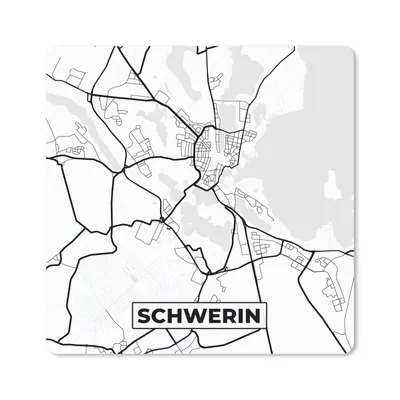 Produktbild von MuchoWow® Mauspad Mousepad Stadtplan - Schwerin - Karte 20x20 cm - Mousepads - Maus Mat - Pad - Mausunterlage - Desk Mat - Bureauartikeln
