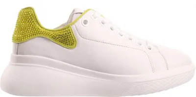 Produktbild von Högl Damen Sneaker Sparks Metallic-weiß mit Plateausohle und samtigem Finish