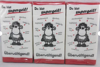 Produktbild von Sheepworld - 43500 - Papier Taschentücher, Du bist supergeil, 6 Pakete