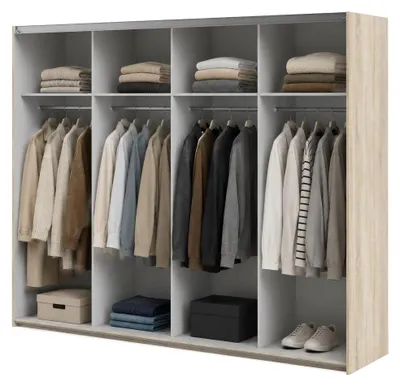 Image de Rubiera - Grande Armoire, 243x200h cm Chêne Marron, 4 Étagères